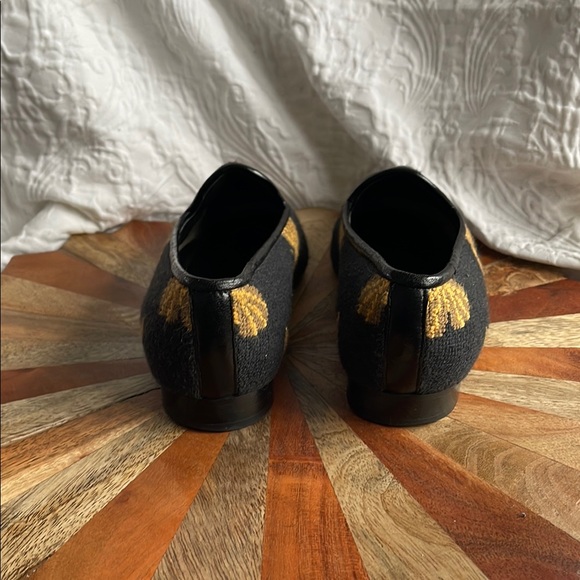 Van Eli Black and Gold Embroidered Loafers - Picture 6 of 8
